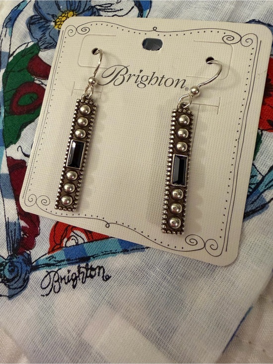 Brighton Jewelry - Brighton Silver-Tone Earrings with Black Accents
